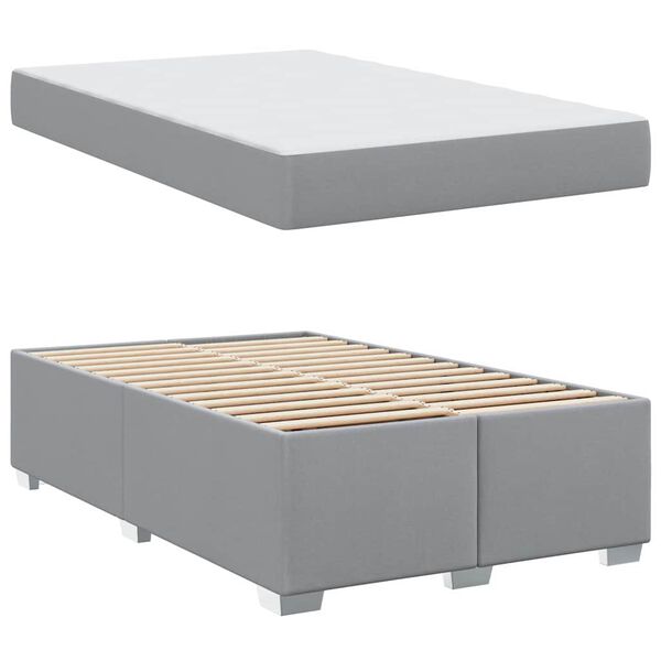 vidaXL Bedframe met matras Lichtgrijs 120 x 190 cm Stof