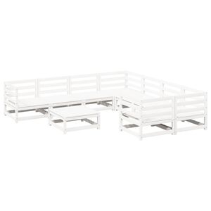 vidaXL 9-delige Loungeset massief grenenhout wit
