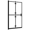 vidaXL Douchewand inklapbaar 80x140 cm ESG zwart