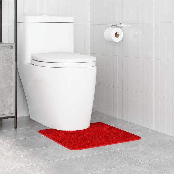 vidaXL Antislip Badmat met Toilet Cut Rood 50 x 50 cm PP