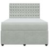 vidaXL Boxspring met matras fluweel lichtgrijs 160x200 cm