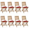 vidaXL Tuinstoelen 8 st inklapbaar met kussens massief acaciahout