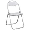 vidaXL Inklapbare stoel 8 st Nep Leer Wit en Grijs 48 x 43,5 x 81 cm