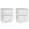 vidaXL Nachtkastjes 2 st 40x35x50 cm massief grenenhout wit