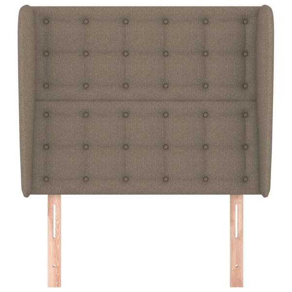 vidaXL Hoofdbord met randen 93x23x118/128 cm stof taupe