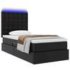 vidaXL Opbergbed met LED met matras Zwart 100 x 200 cm Nep Leer