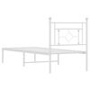 vidaXL Bedframe met hoofdbord metaal wit 80x200 cm
