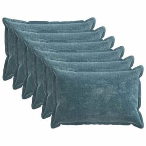 vidaXL Kussensloop 6 pcs HOUTEN Blauw 50 x 80 cm Chenille Stof