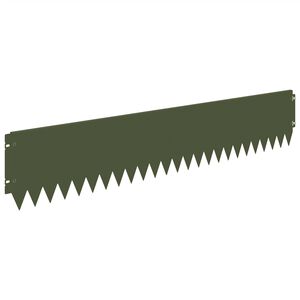 vidaXL Gazonrand 30 st 103 x 20 cm Staal Olijfgroen