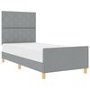 vidaXL Bedframe met hoofdeinde Lichtgrijs 90 x 190 cm Stof