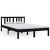 vidaXL Bedframe massief hout zwart 120x200 cm