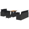 vidaXL Tuin Sofa Set met kussen 8 pcs Zwart poly rattan