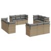 vidaXL 12-delige Loungeset met kussens poly rattan beige