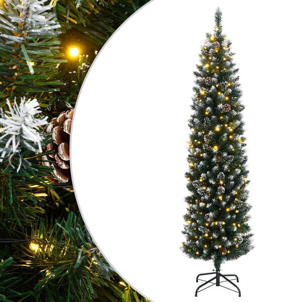 vidaXL Kunstkerstboom smal met 300 LED's 180 cm