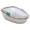 vidaXL Kattenbak 69,5x47x26 cm polypropeen bruin en wit