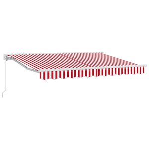 vidaXL Handmatig uitschuifbare luifel Rood en Wit 3 x 2,5 m