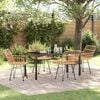 vidaXL Tuin eettafelset 5 pcs Bruin Gepoedercoat staal