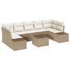vidaXL Tuin Sofa Set 8 st Beige en Cr&egrave;me poly rattan