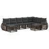 vidaXL Tuinbankenset 9 st 9-zits Grijs poly rattan