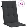 vidaXL Tuinstoelkussens 2 st hoge rug 120x50x3 cm stof zwart