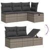vidaXL 6-delige Loungeset met kussens poly rattan grijs