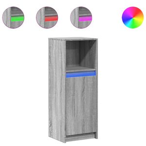 vidaXL Dressoir met LED 38x34x100 cm bewerkt hout grijs sonoma eiken