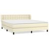 vidaXL Boxspring met matras kunstleer cr&egrave;mekleurig 160x200 cm