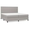 vidaXL Boxspring met matras stof lichtgrijs 200x200 cm