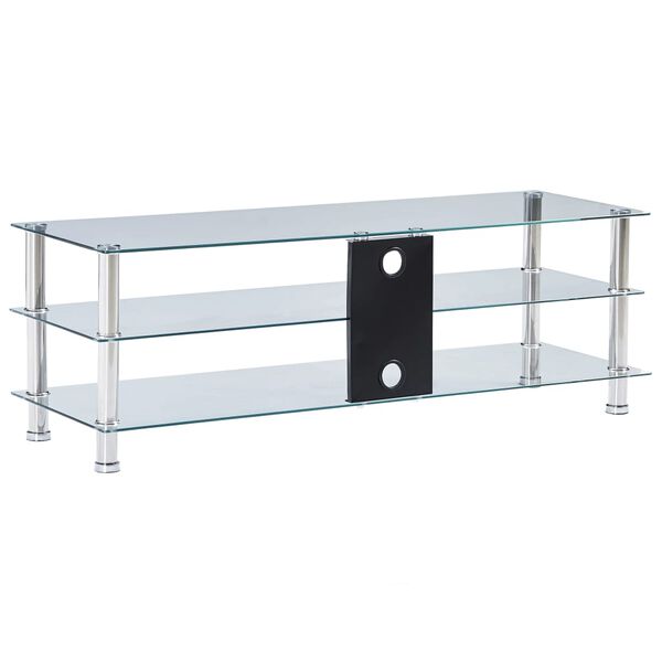 vidaXL Tv-meubel 120x40x40 cm gehard glas transparant