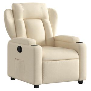 vidaXL Relaxfauteuil Cr&egrave;me Stof