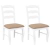 vidaXL Eetkamerstoelen met kussens 2 stuks wit massief hout rubber