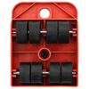vidaXL Meubelrollers 8 stuks met lifters 9,8x7,5x3 cm 150 kg rood
