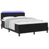 vidaXL LED Box Spring Bed met matras Zwart 160 x 200 cm Fluweel
