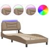 vidaXL Bedframe met LED zonder matras "Hvar" cappuccino 90x190 cm