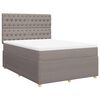 vidaXL Boxspring met matras stof taupe 140x200 cm