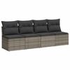 vidaXL 10-delige Loungeset met kussens poly rattan grijs