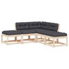 vidaXL 5-delige Loungeset met kussens massief grenenhout