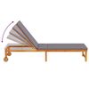 vidaXL Ligstoel met kussen Bruin 53 x 202 x 89cm Massief acaciahout