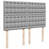 vidaXL Boxspring met matras stof lichtgrijs 160x200 cm