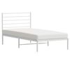vidaXL Bedframe met hoofdbord metaal wit 100x200 cm