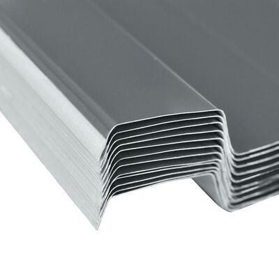 vidaXL 12 st Dakpanelen gegalvaniseerd staal grijs