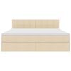 vidaXL Opbergbed met LED met matras met LED Cr&egrave;me 180 x 200 cm Stof