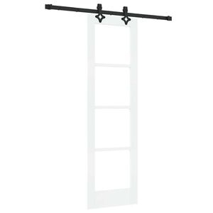 vidaXL Schuifdeur Wit 61 x 198,5 cm Massief grenenhout en glas