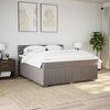 vidaXL Boxspring met matras stof taupe 180x200 cm