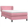 vidaXL Boxspring met matras fluweel roze 100x220 cm