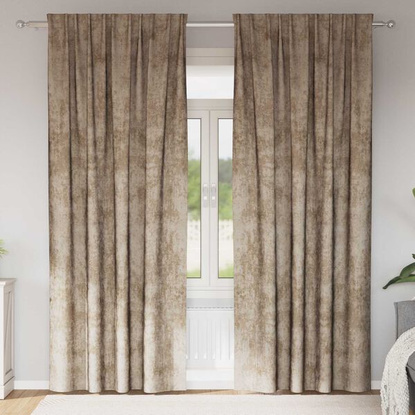 vidaXL Velvet Gordijnen 2 pcs champagne 225 x 140 cm Fluweel