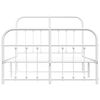 vidaXL Bedframe met hoofd- en voeteneinde metaal wit 120 x 190 cm