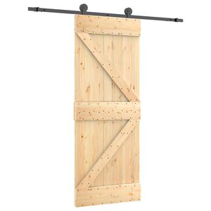 vidaXL Schuifdeur 85 x 210 cm Massief Grenenhout (Niet-Behandeld)