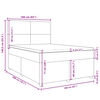 vidaXL Boxspring met matras stof donkergrijs 160x200 cm