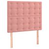 vidaXL Boxspring met matras en LED fluweel roze 100x200 cm